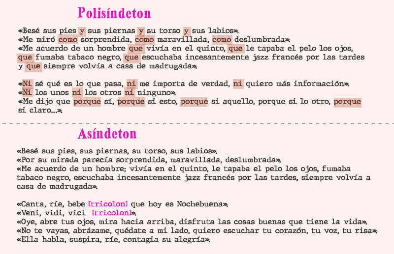 Las figuras literarias: polisíndoton y asíndoton