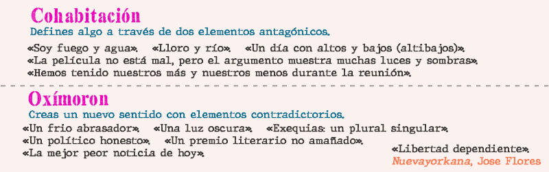 Las figuras literarias III: cohabitación y oxímoron.